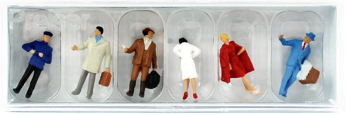 Preiser 14029 1/87 Ölçek Platformda Bekleyen Yolcu Figürleri