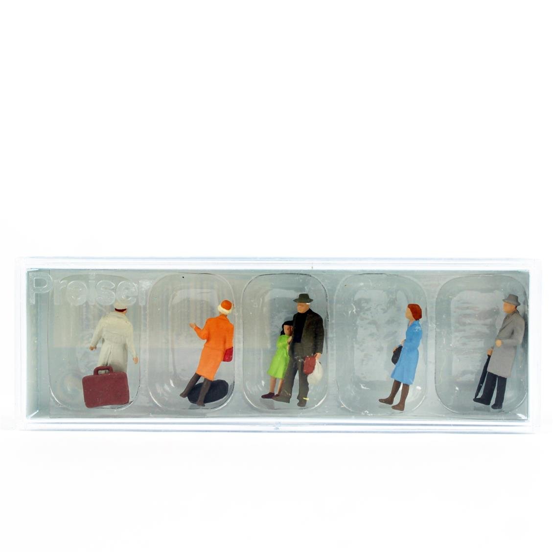 Preiser 14044 1/87 Ölçek, Ayakta Duran Yolcular, Boyanmış Plastik Figürleri, 6 Adet