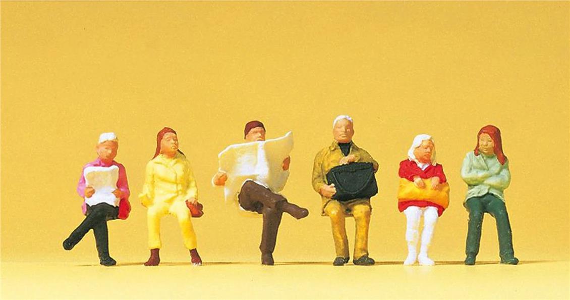 Preiser 14072 1/87 Ölçek Bankta Oturan Yolcu Figürleri