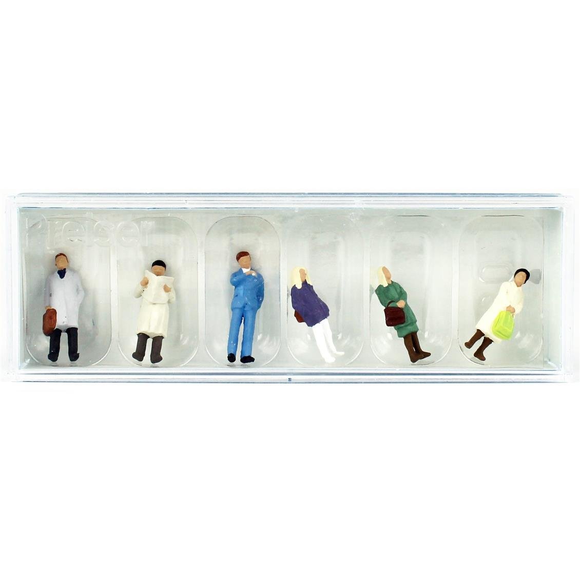 Preiser 14072 1/87 Ölçek, Yolcu Bekliyen İnsanlar, Boyanmış Plastik Figürleri, 6 Adet