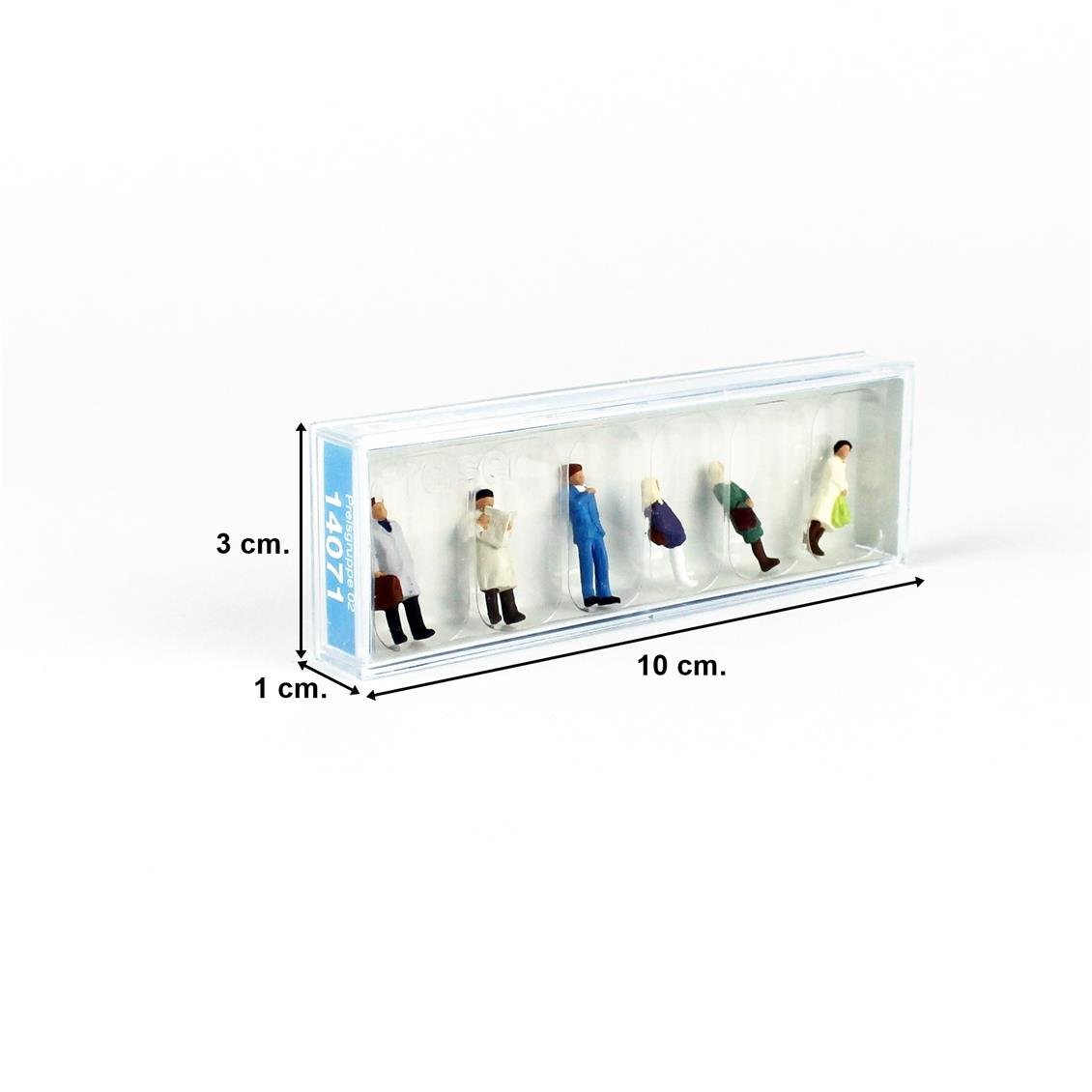 Preiser 14072 1/87 Ölçek, Yolcu Bekliyen İnsanlar, Boyanmış Plastik Figürleri, 6 Adet