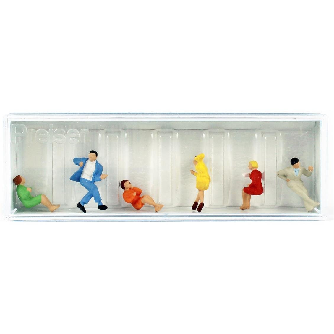 Preiser 14103 1/87 Ölçek, Oturan Yolcular-C, Boyanmış Plastik Figürleri, 6 Adet