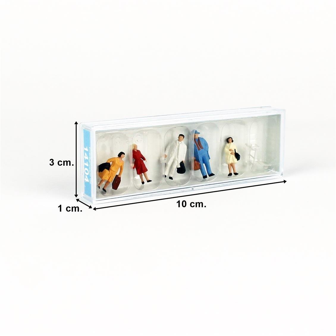 Preiser 14104 1/87 Ölçek, Turistler, Boyanmış Plastik Figürleri, 5 Adet