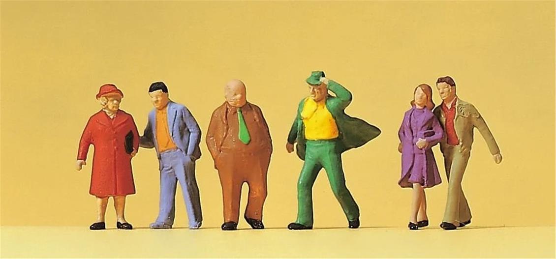 Preiser 14124 1/87 Ölçek Yürüyen Yolcu Figürleri