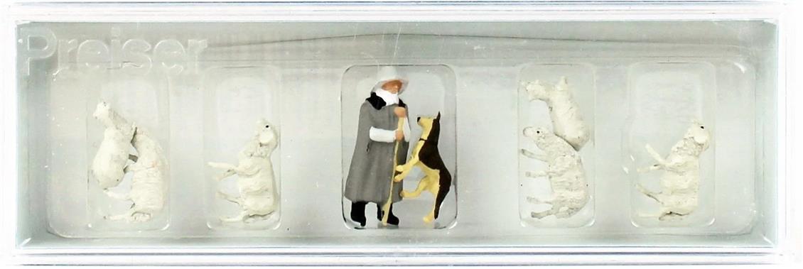 Preiser 14160 1/87 Ölçek Çoban,Koyunlar ve Köpek Figürleri