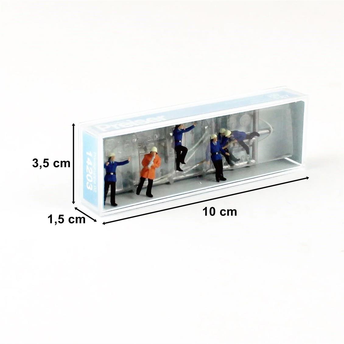 Preiser 14203 1/87 Ölçek Ekipmanlı İtfaiyeci Figürleri