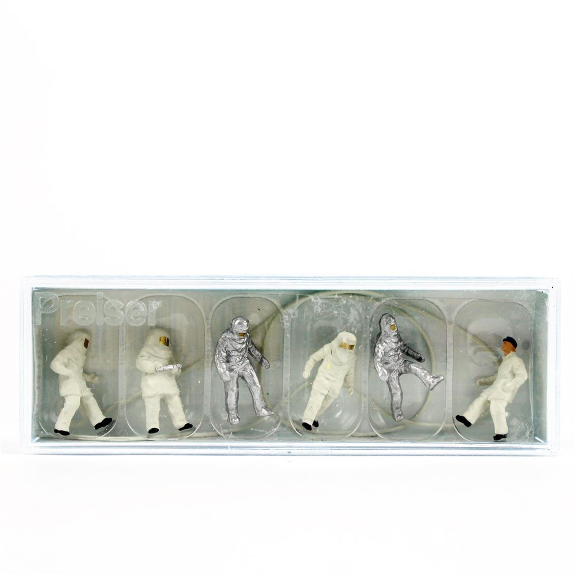 Preiser 14205 1/87 Ölçek, Koruyucu Giysili İtfaiyeciler, Boyanmış Plastik Figürleri, 6 Adet