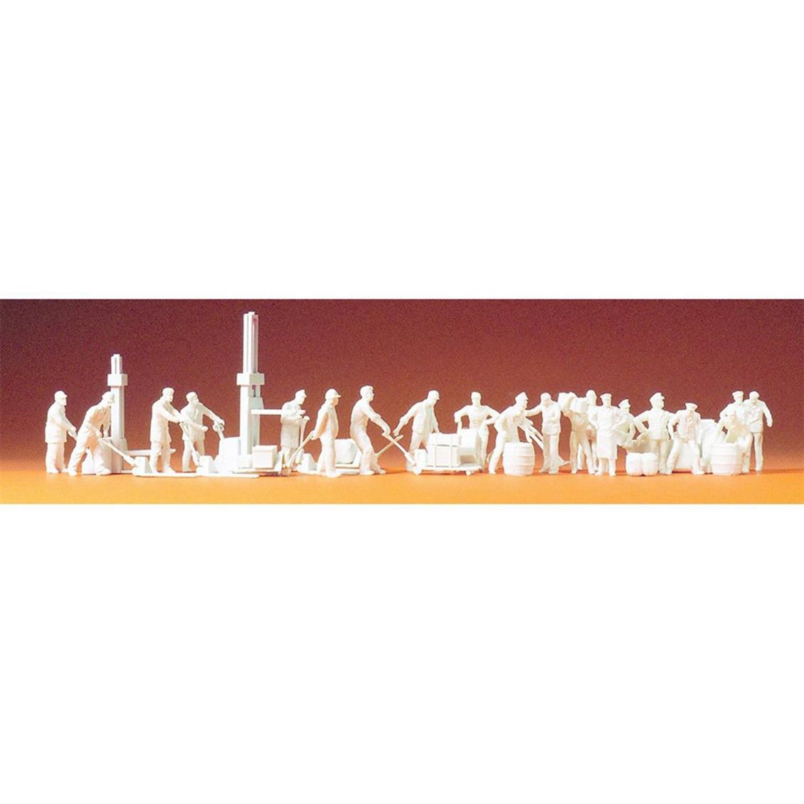 Preiser 16348 1/87 Ölçek eşya yükleyen insanlar - boyasız 21 ade Figürleri