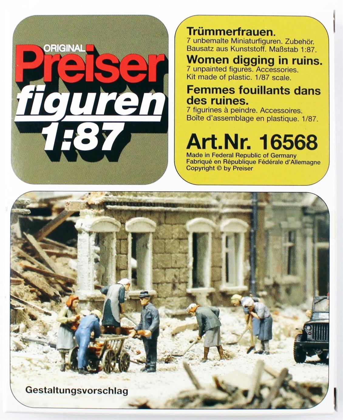 Preiser 16568 1/87 Ölçek İnşaat İşçisi Kadın Figürleri