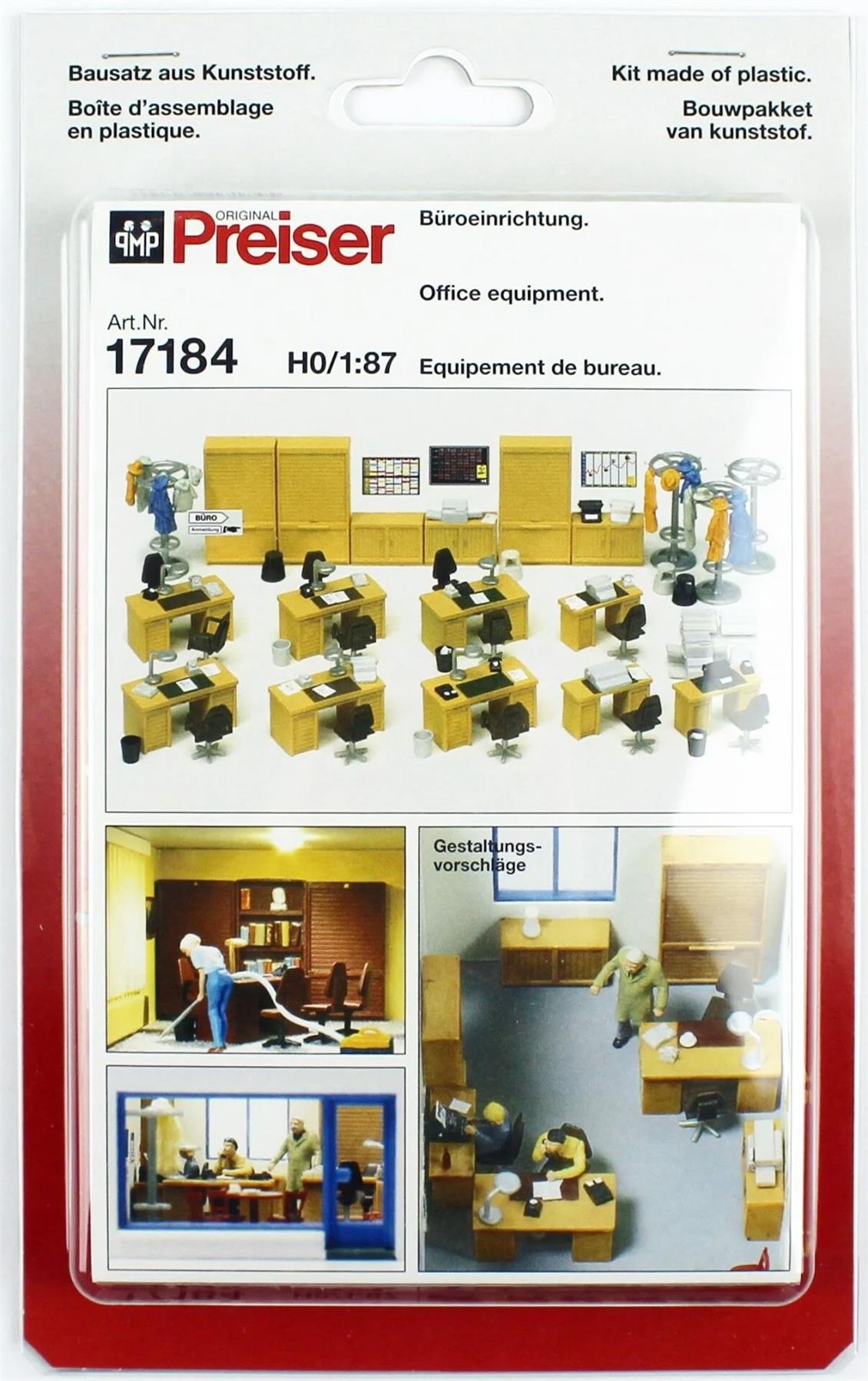 Preiser 17184 1/87 Ölçek Ofis Masaları ve Aksesuarları Figürleri