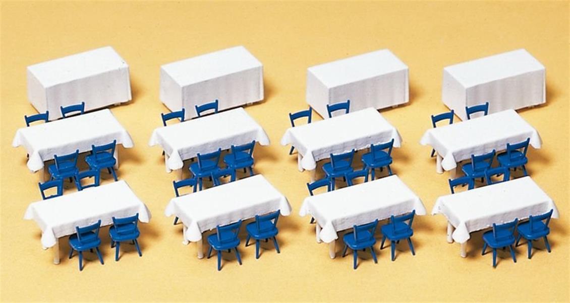 Preiser 17219 1/87 Ölçek restoran masaları ve sandalyeleri Figürleri