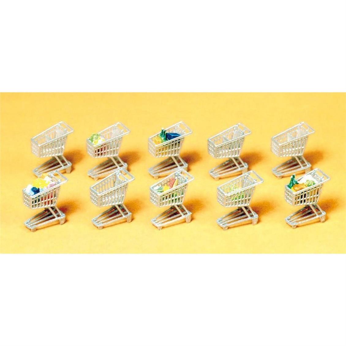 Preiser 17224 1/87 Ölçek alış-veriş arabaları - 10 adet Figürleri