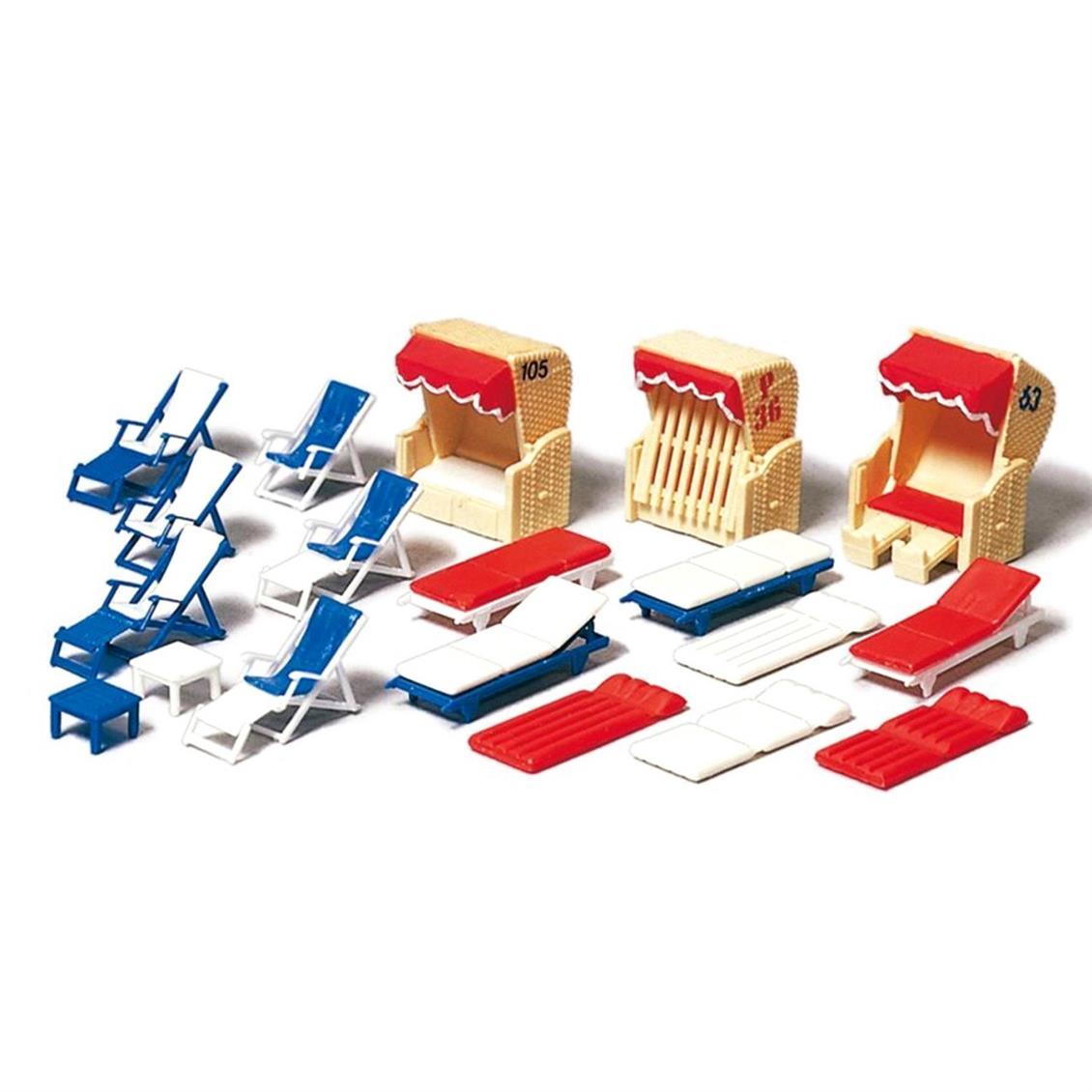 Preiser 17308 1/87 Ölçek bahçe ve plaj sandalye figürleri Figürleri