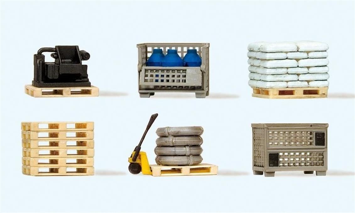 Preiser 17704 1/87 Ölçek katlanabilir yük paletleri Figürleri