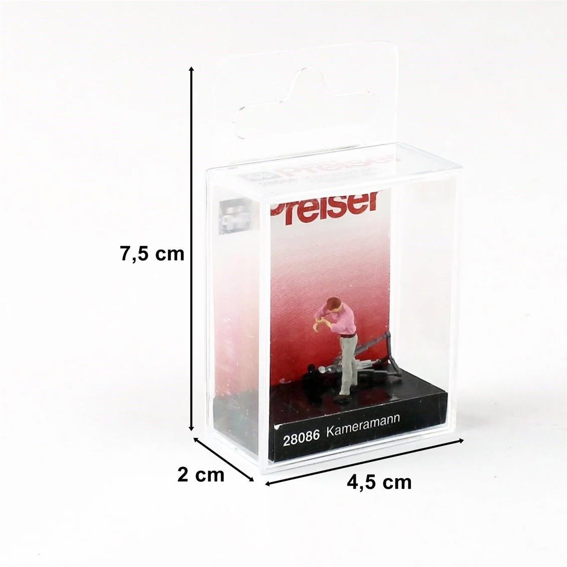 Preiser 28086 1/87 Ölçek Kameraman ve Kamera Figürü