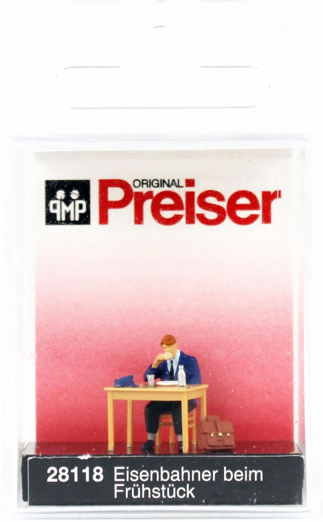 Preiser 28118 1/87 Ölçek Yemek Yiyen Demiryolcu Figürü