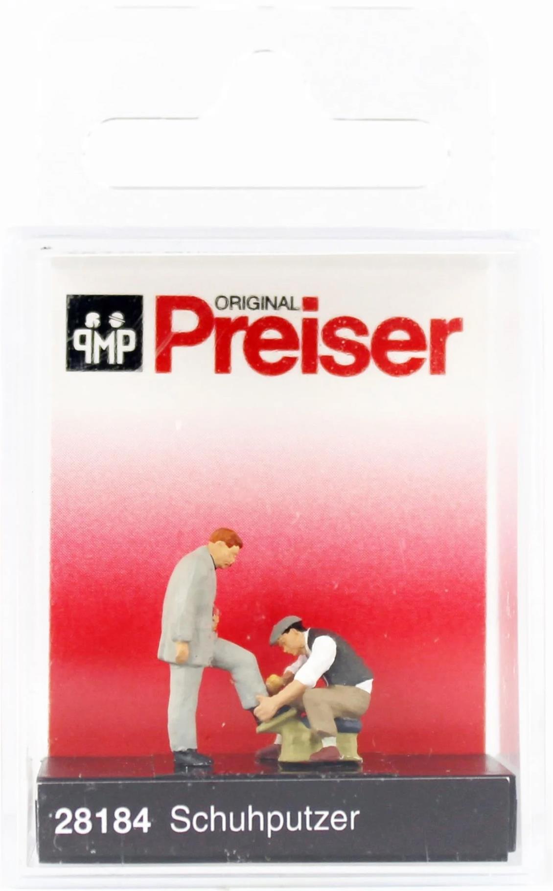 Preiser 28184 1/87 Ölçek Ayakkabı Boyacısı ve Müşterisi Figürü