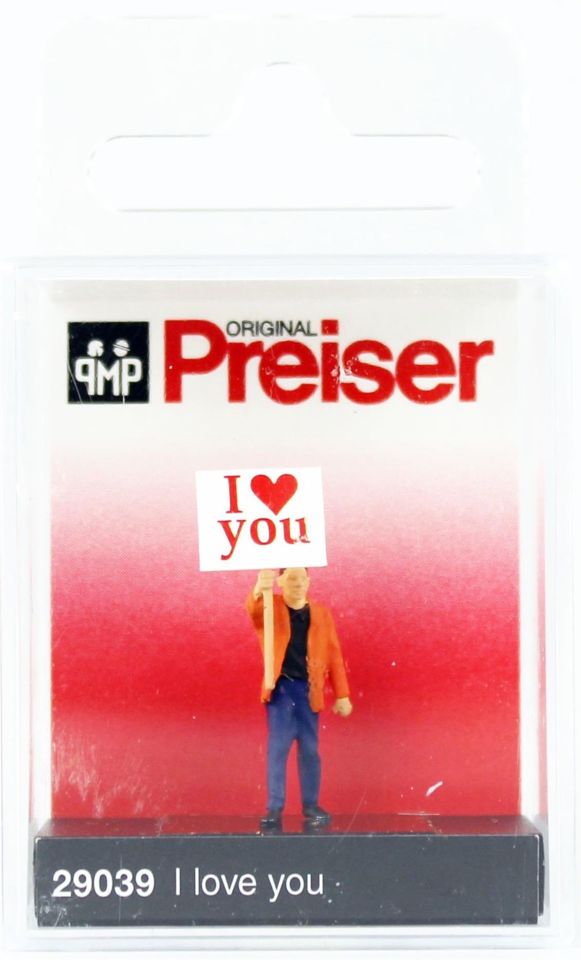 Preiser 29039 1/87 Ölçek Pankartlı Aşık Adam Figürü