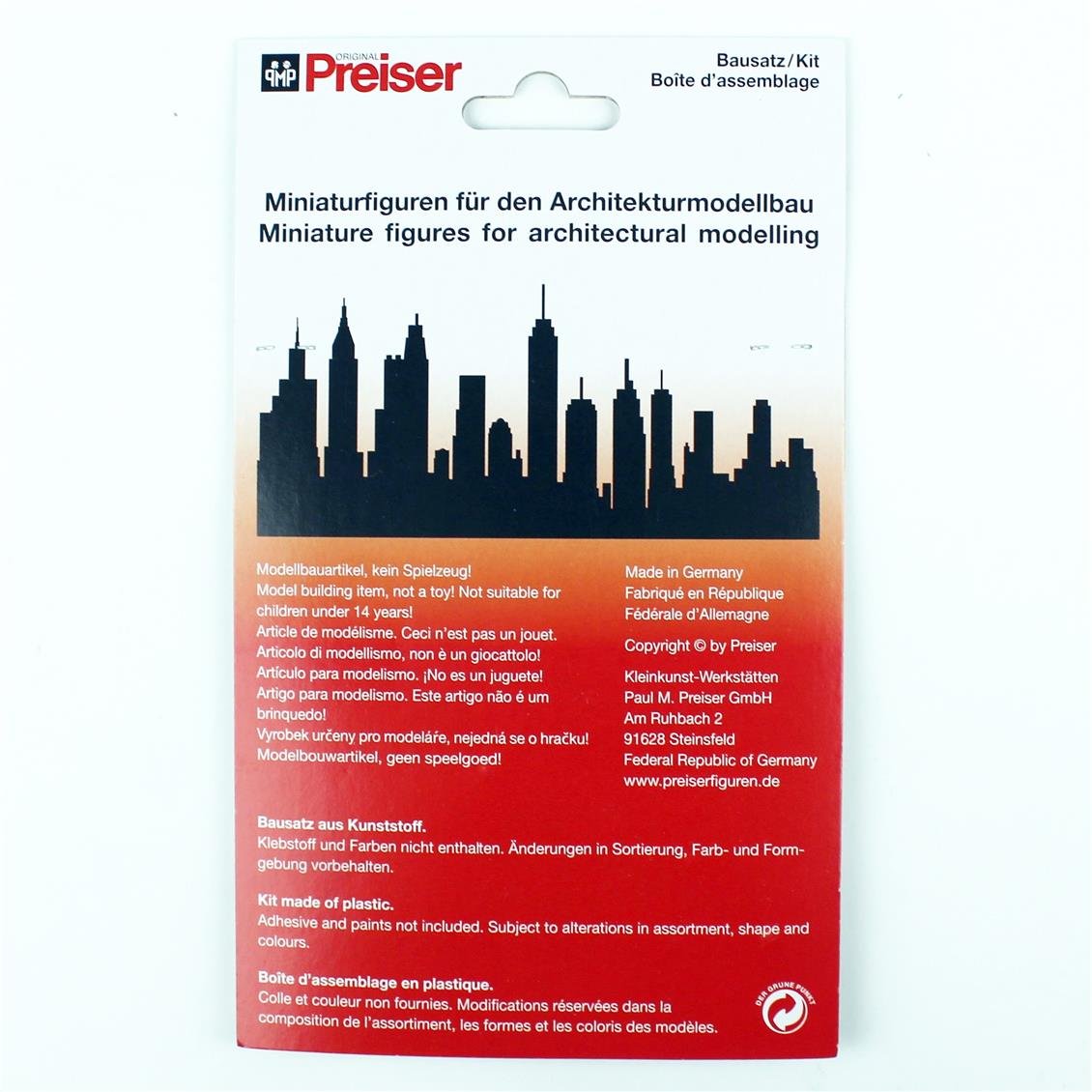 Preiser 80992 1/200 Ölçek, Ayakta Duran İnsanlar, Boyasız Plastik Figürleri, 18 Adet