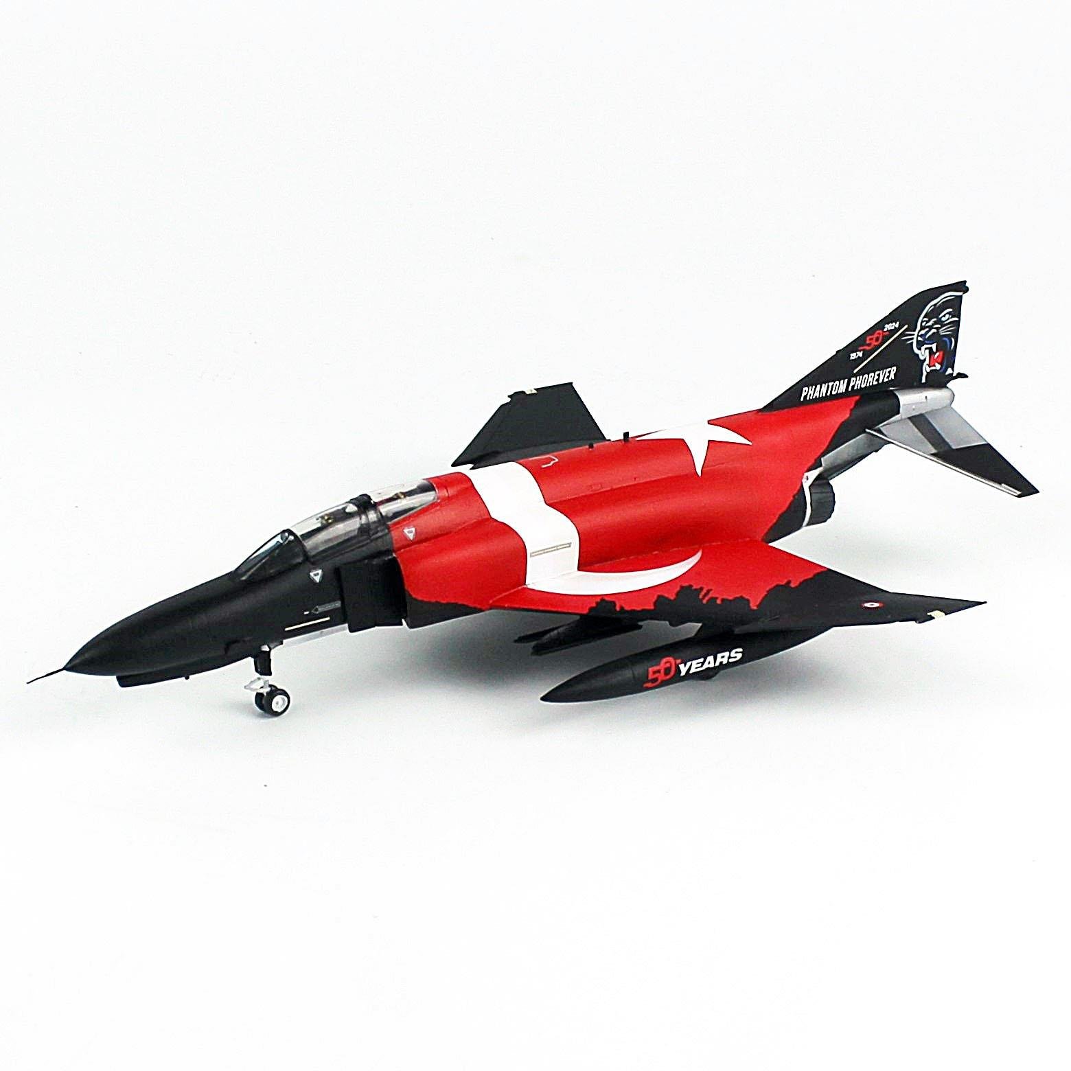 QD176 1/72 Ölçek, F-4E Phantom, 50. Yıl Decalli, Sergilemeye Hazır Savaşl Uçağı Modeli