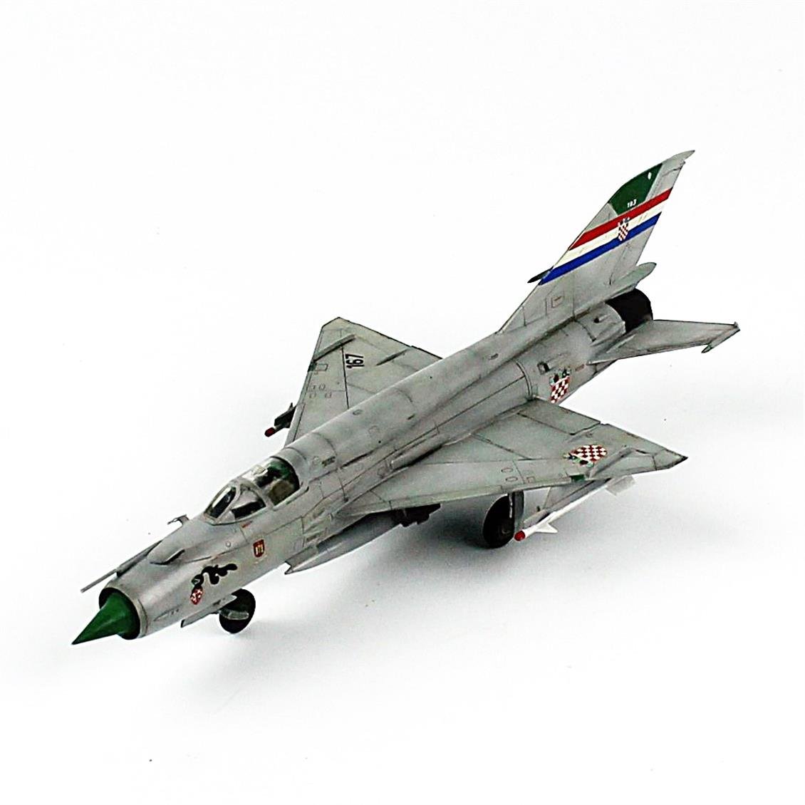QD184 1/72 Ölçek, MIG-21 Hırvatistan Hava Kuvvetleri, Sergilemeye Hazır Savaşl Uçağı Modeli