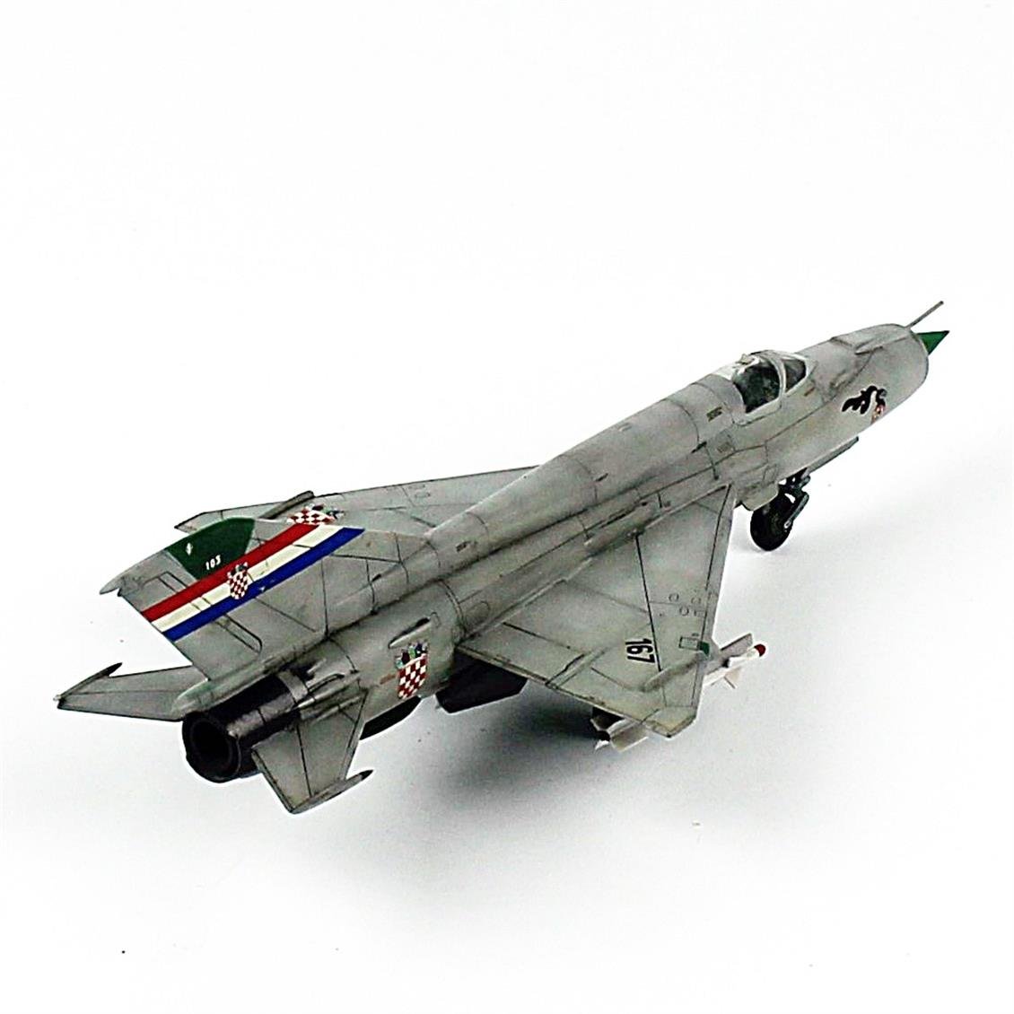 QD184 1/72 Ölçek, MIG-21 Hırvatistan Hava Kuvvetleri, Sergilemeye Hazır Savaşl Uçağı Modeli