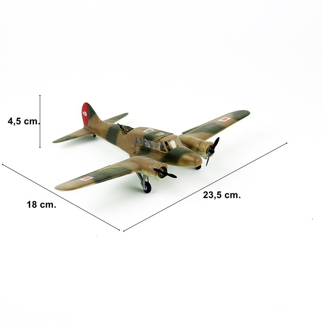 QD185 1/72 Ölçek, Avro (Anson) Türk Hv. Kuv., Sergilemeye Hazır Plastik Uçak Modeli