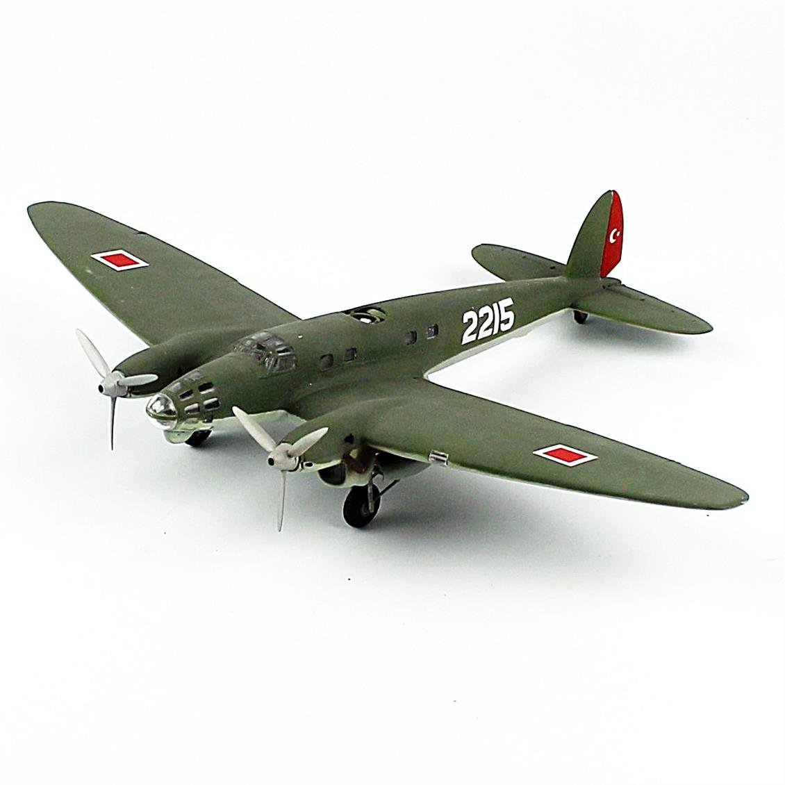 QD187 1/72 Ölçek, HE-111 E, Türk Hv. Kuv., Sergilemeye Hazır Savaşl Uçağı Modeli