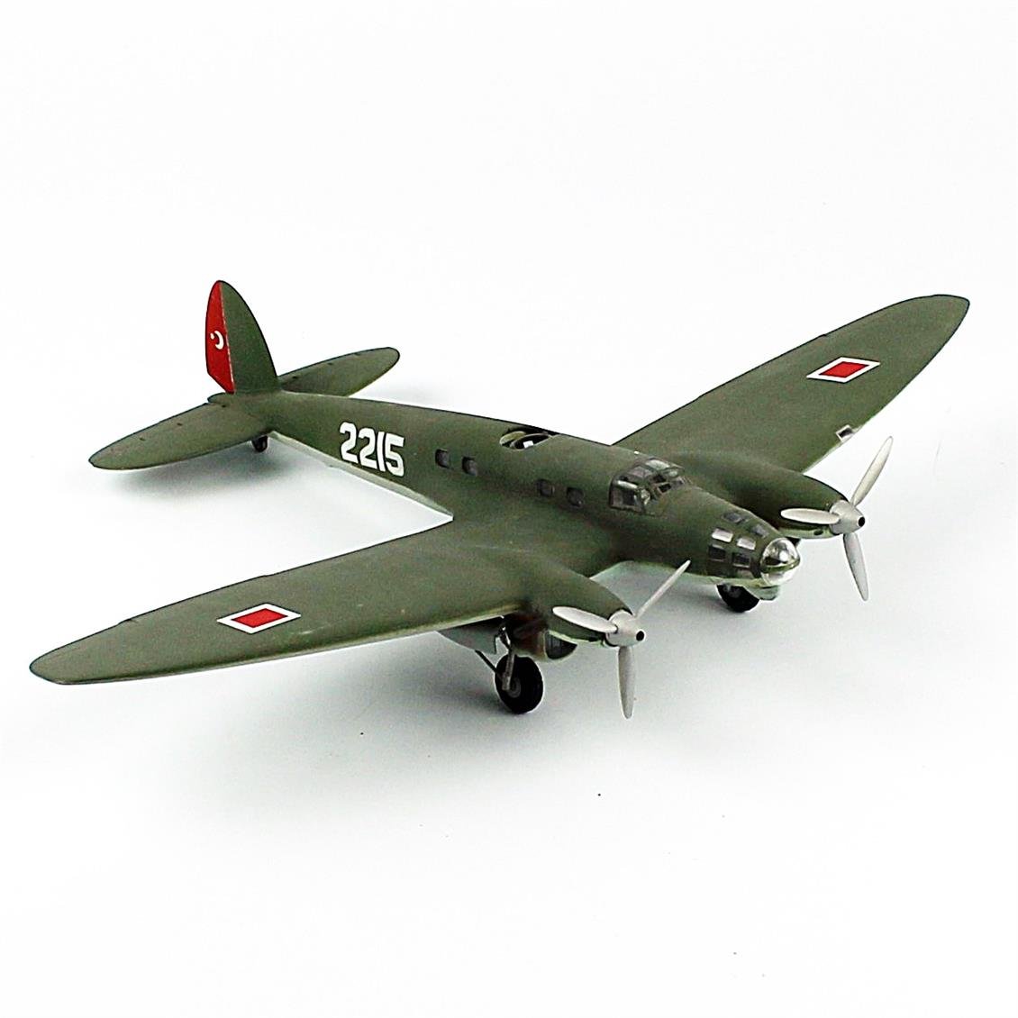 QD187 1/72 Ölçek, HE-111 E, Türk Hv. Kuv., Sergilemeye Hazır Savaşl Uçağı Modeli