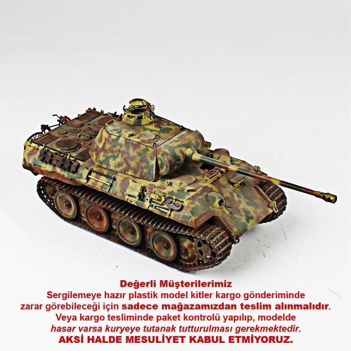 QD257 1/35 Panther, Tamiya, Sergilemeye Hazır Plastik Tank Maketi