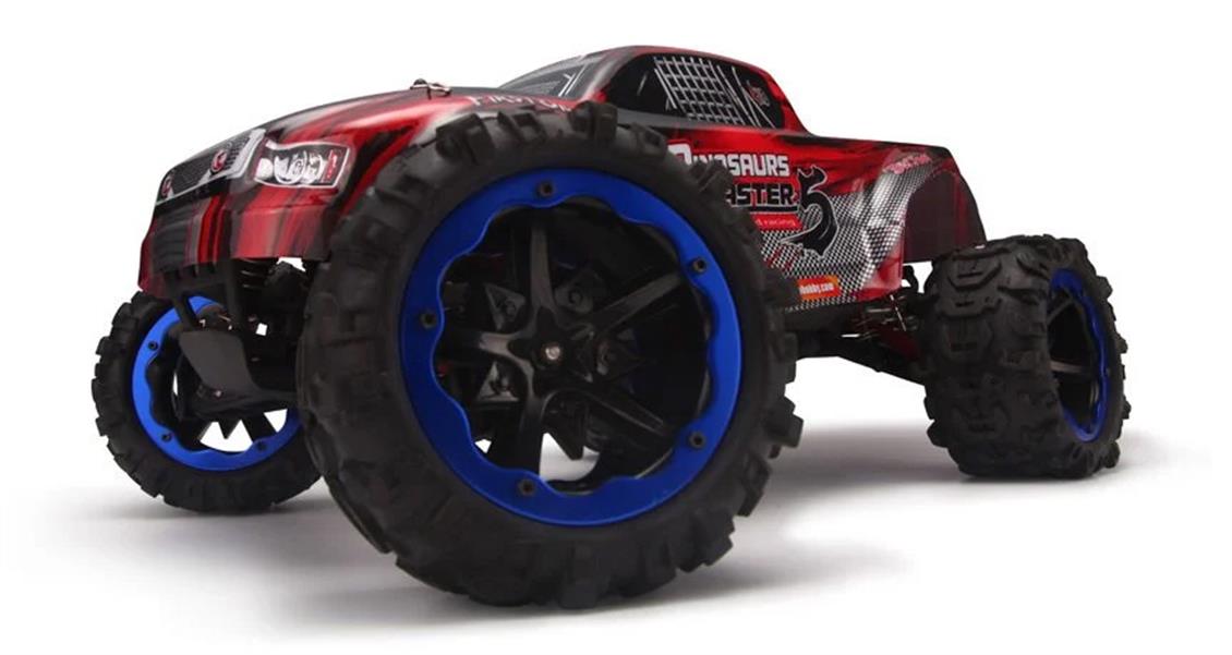 Remo 8035 1/8 Elektrikli 4WD Off Road Monster Truck (Dinosaurs Master) Kırmızı Kaportalı, Fırçasız Motorlu, 7.4V 4200Mah Li-Po