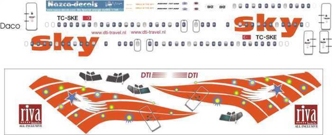 SKY004 1/144 SKY B737-400 ORANGE