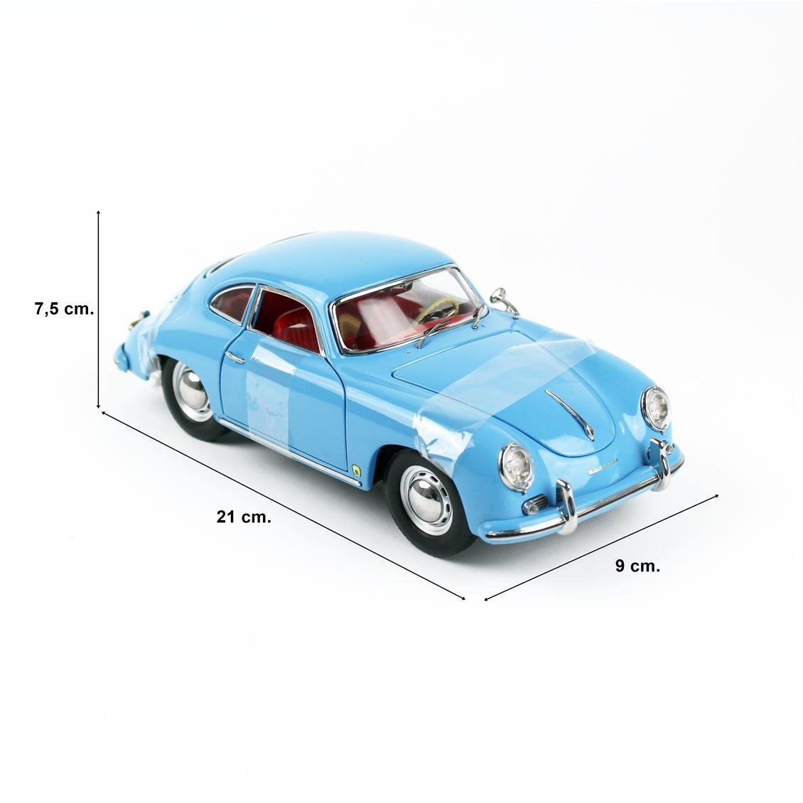 Sunstar 1342 1/18 Ölçek, 1957 Porsche 356A 1500 GS Carrera GT, Parlak Mavi, Sergilemeye Hazır Metal Araba Modeli