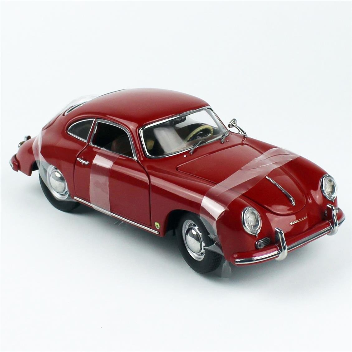 Sunstar 1350 1/18 Ölçek, 1957 Porsche 356A 1500 GS Carrera GT, Polyantha Kırmızı, Sergilemeye Hazır Metal Araba Modeli