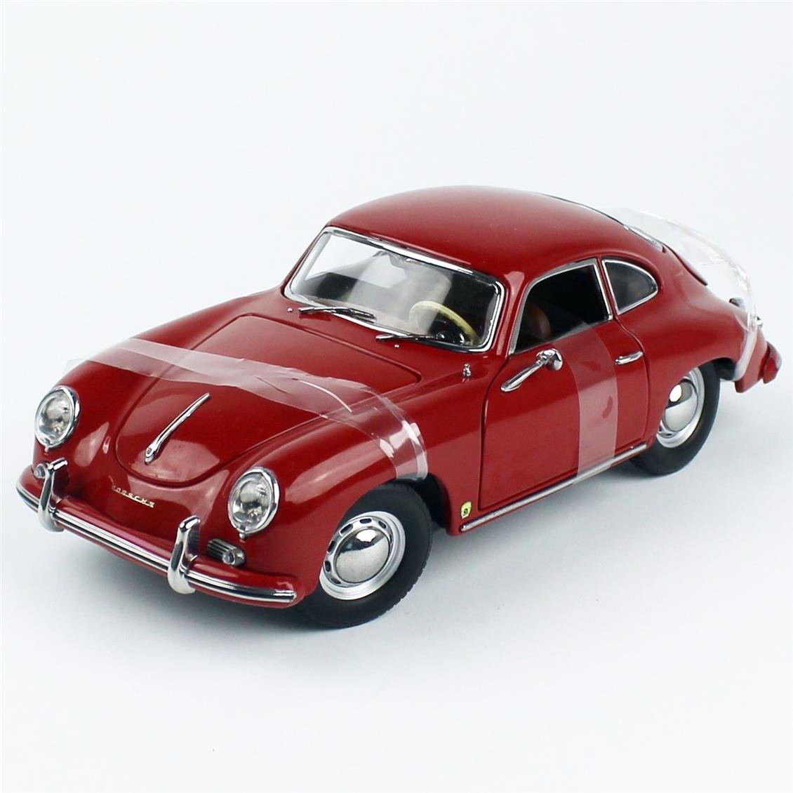 Sunstar 1350 1/18 Ölçek, 1957 Porsche 356A 1500 GS Carrera GT, Polyantha Kırmızı, Sergilemeye Hazır Metal Araba Modeli