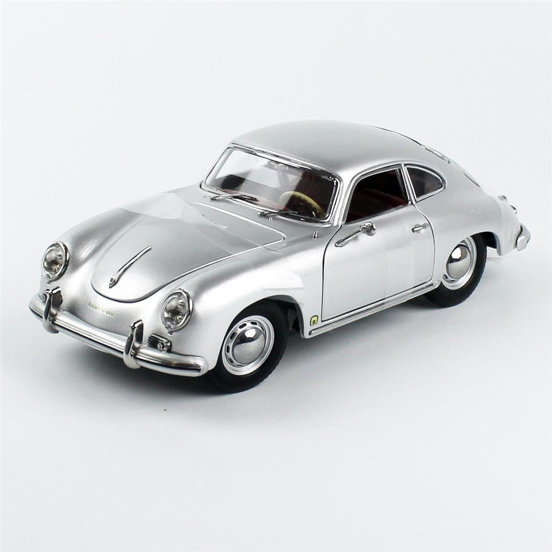 Sunstar 1351 1/18 Ölçek, 1957 Porsche 356A 1500 GS Carrera GT, Gümüş Metalik, Sergilemeye Hazır Metal Araba Modeli