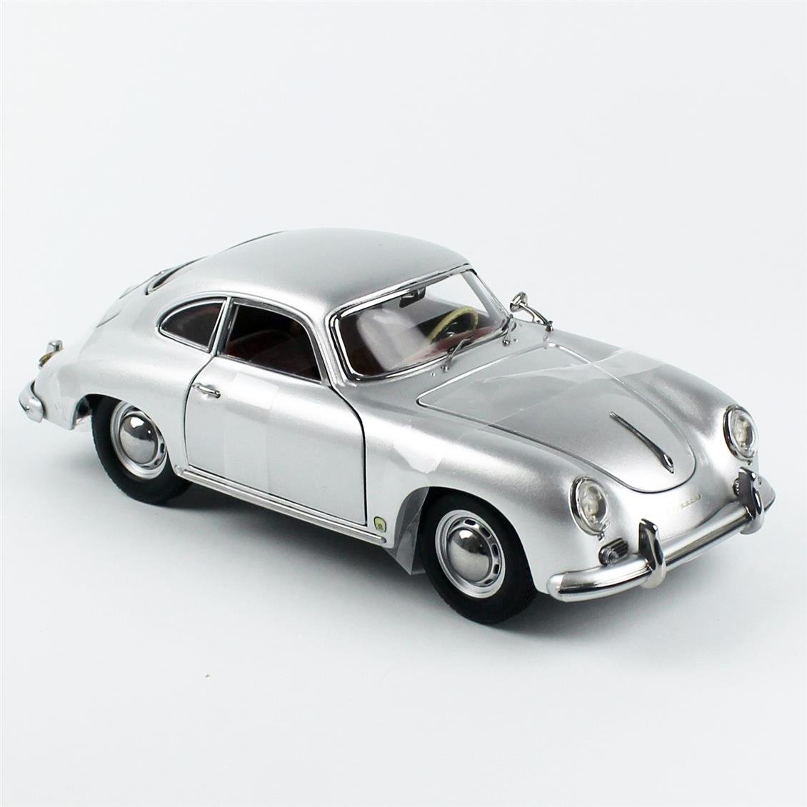 Sunstar 1351 1/18 Ölçek, 1957 Porsche 356A 1500 GS Carrera GT, Gümüş Metalik, Sergilemeye Hazır Metal Araba Modeli