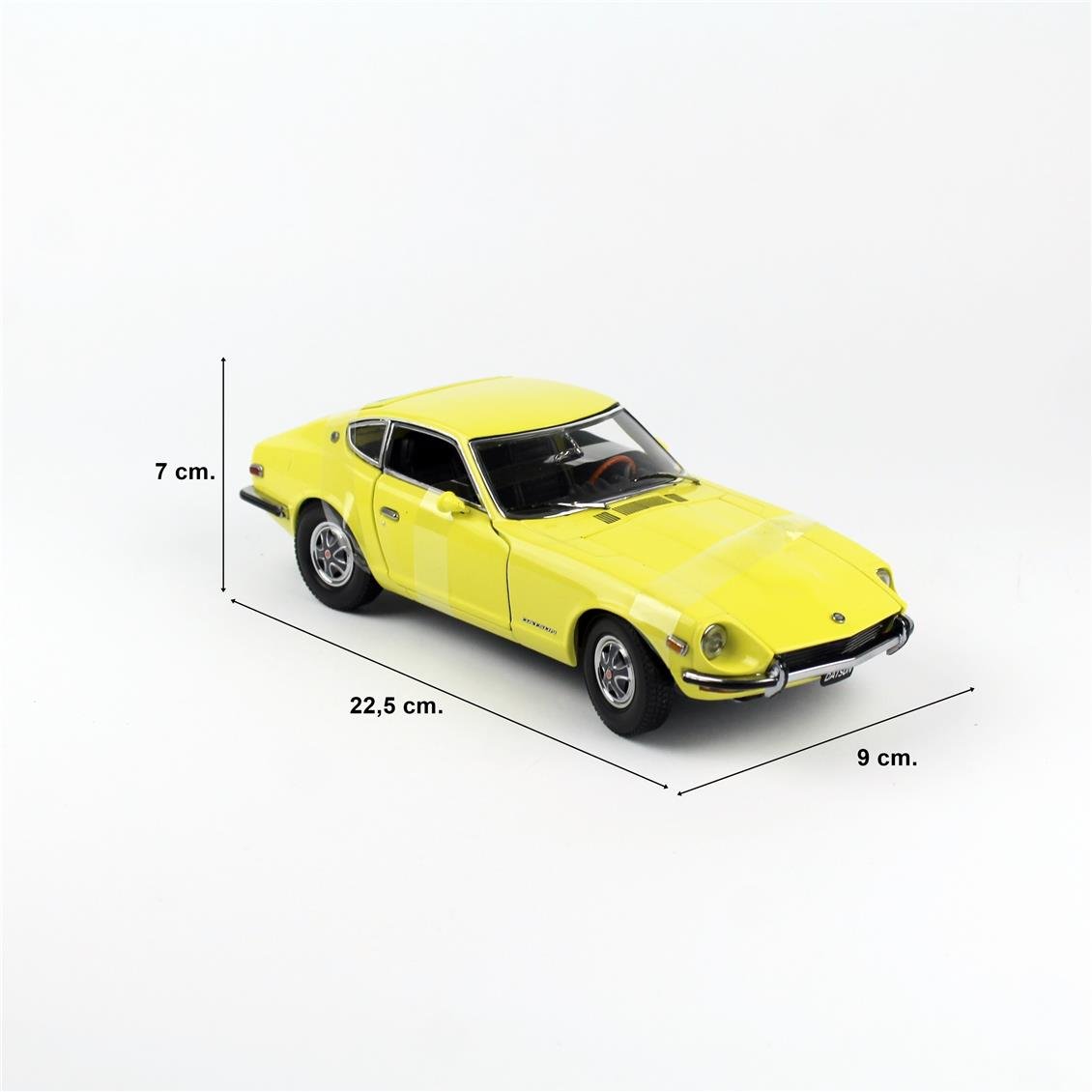 Sunstar 3512 1/18 Ölçek, 1972 Datsun 240Z, Sarı, Sergilemeye Hazır Metal Araba Modeli