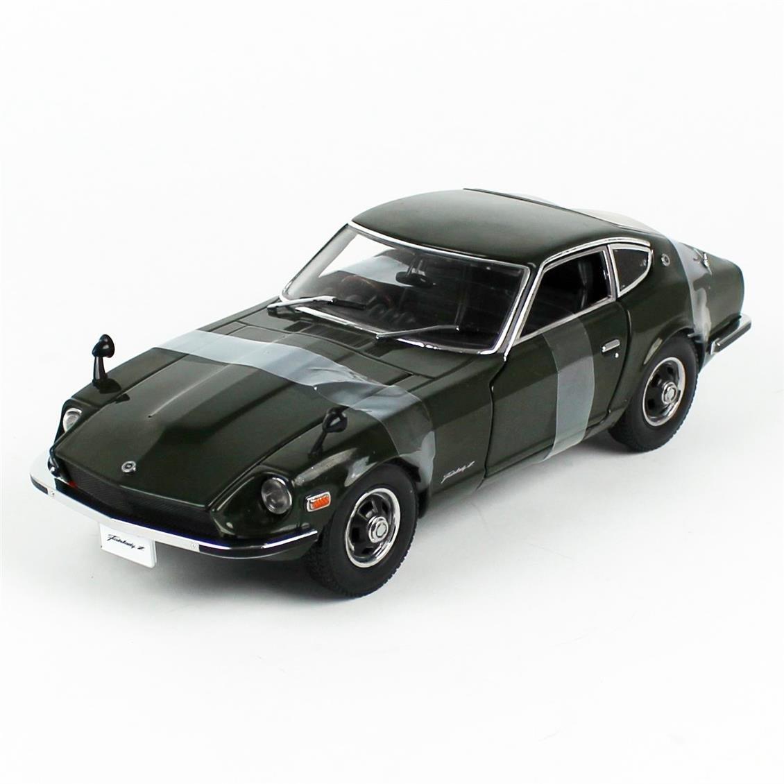 Sunstar 3514 1/18 Ölçek, 1970 Fairlady Z (S30), Koyu Yeşil, Sergilemeye Hazır Metal Ralli Araba Modeli