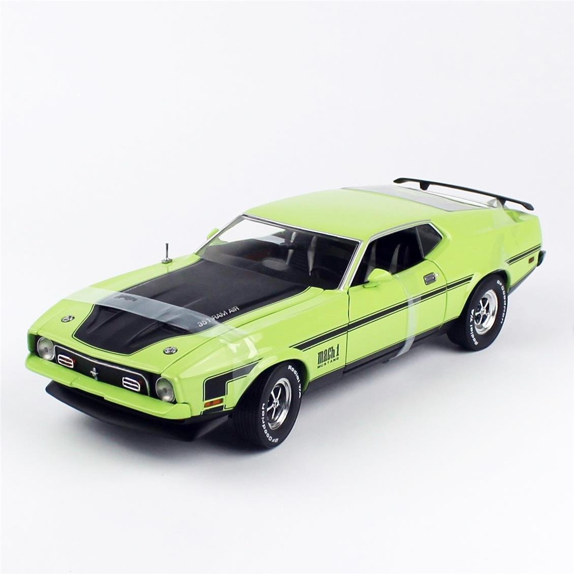 Sunstar 3638 1/18 Ölçek, 1971 Ford Mustang BOSS 351, Limon, Sergilemeye Hazır Metal Araba Modeli