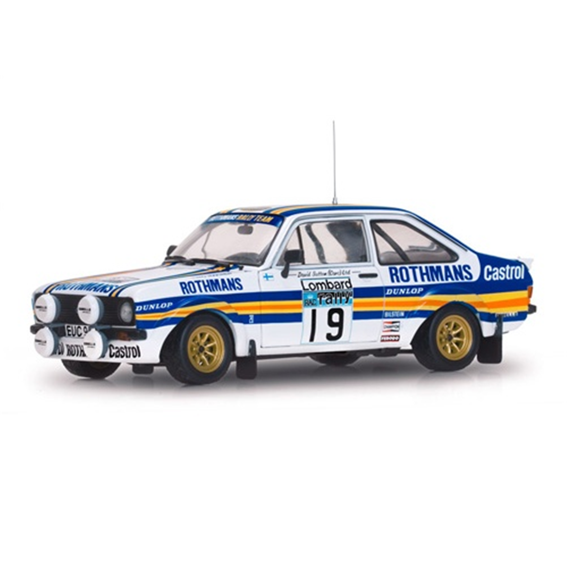 Sunstar 4497 1/18 Ölçek, Ford Escort RS1800  #19 T.Mäkinen/M.Holmes-RAC Rally 1980, Sergilemeye Hazır Metal Araba Modeli