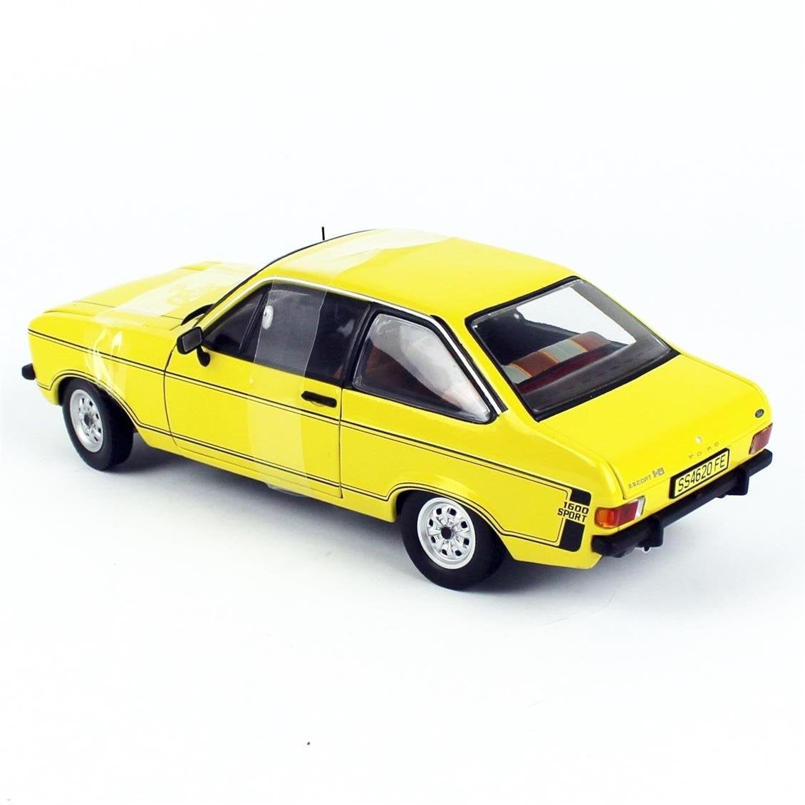 Sunstar 4620 1/18 Ölçek, 1975 Ford Escort MKII Sport, Sarı, Sergilemeye Hazır Metal Ralli Araba Modeli