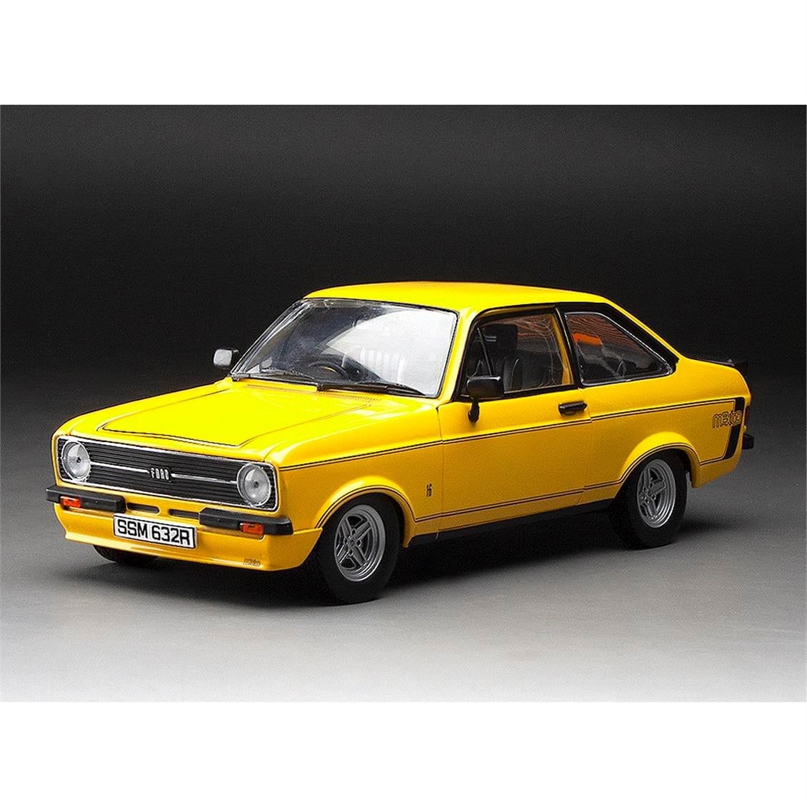 Sunstar 4632 1/18 Ölçek, 1976 Ford Escort MKII RS Mexico, Sarı, Sergilemeye Hazır Metal Araba Modeli