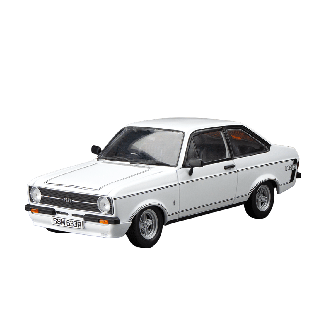 Sunstar 4633 1/18 Ölçek, 1976 Ford Escort MKII RS Mexico, Beyaz, Sergilemeye Hazır Metal Araba Modeli