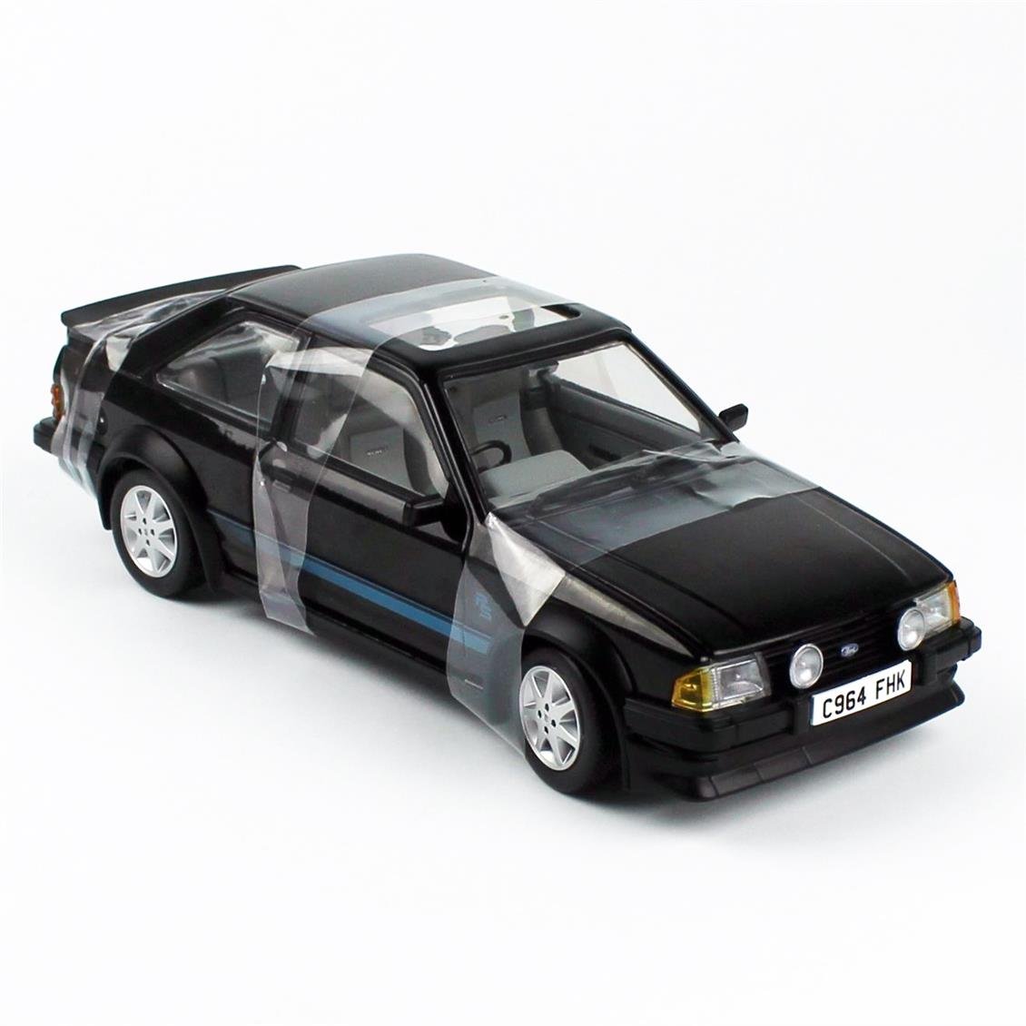 Sunstar 4964 1/18 Ölçek, 1984 Ford Escort RS Turbo, Siyah, Sergilemeye Hazır Metal Araba Modeli