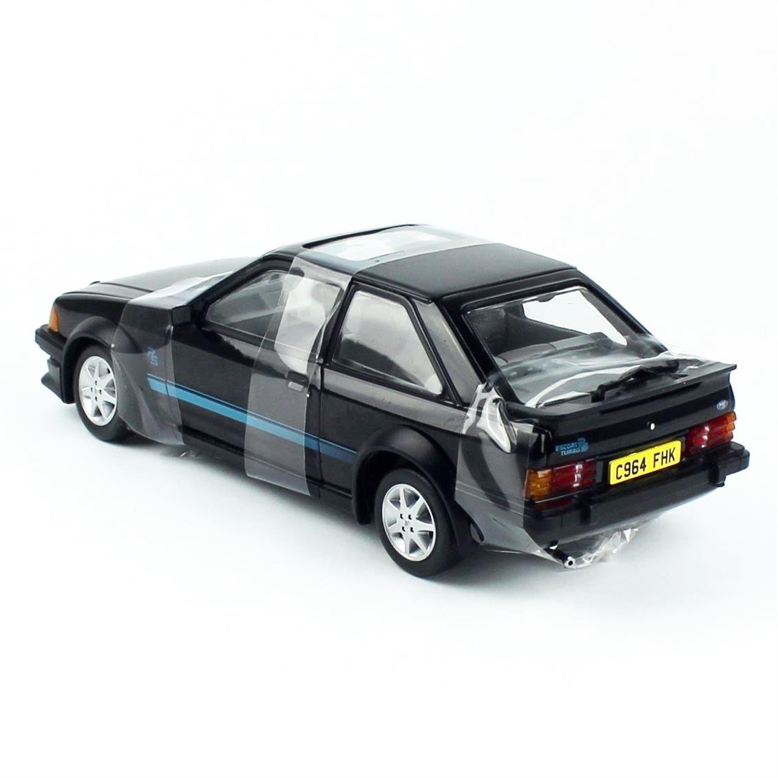 Sunstar 4964 1/18 Ölçek, 1984 Ford Escort RS Turbo, Siyah, Sergilemeye Hazır Metal Araba Modeli