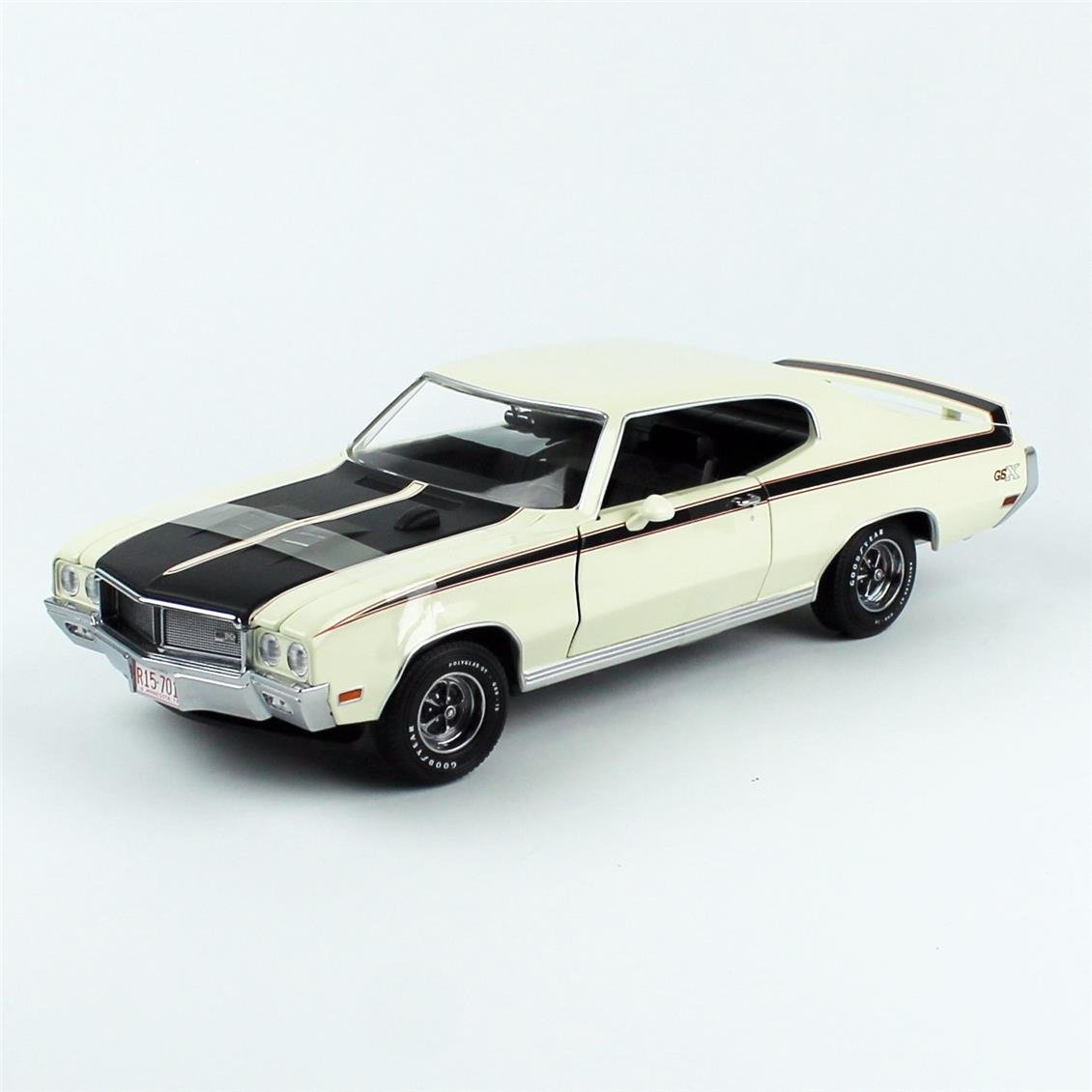 Sunstar 5701 1/18 Ölçek, 1970 Buick GSX, Beyaz, Sergilemeye Hazır Metal Araba Modeli