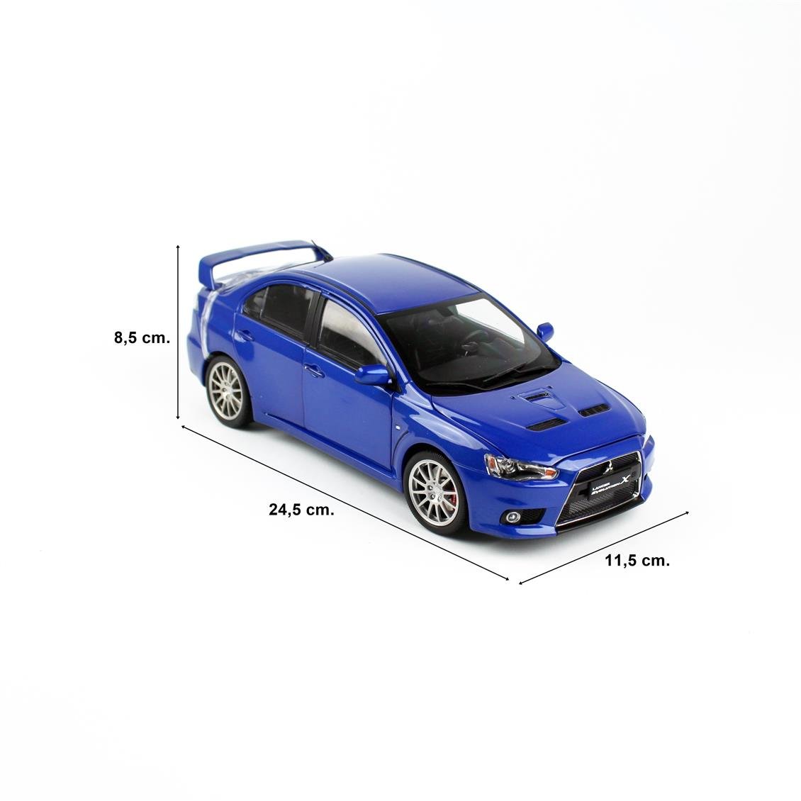 Sunstar 5823 1/18 Ölçek, Mitsubishi Lancer Evolution X, Mavi Metalik, Sergilemeye Hazır Metal Araba Modeli