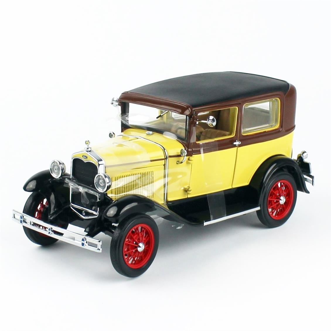 Sunstar 6191 1/18 Ölçek, 1931 Ford Model A Tudor, Kahverengi/Bej, Sergilemeye Hazır Metal Araba Modeli