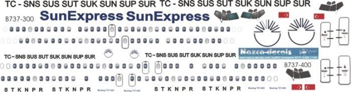 SUX003 1/144 SUNEXPRESS B737-300/400